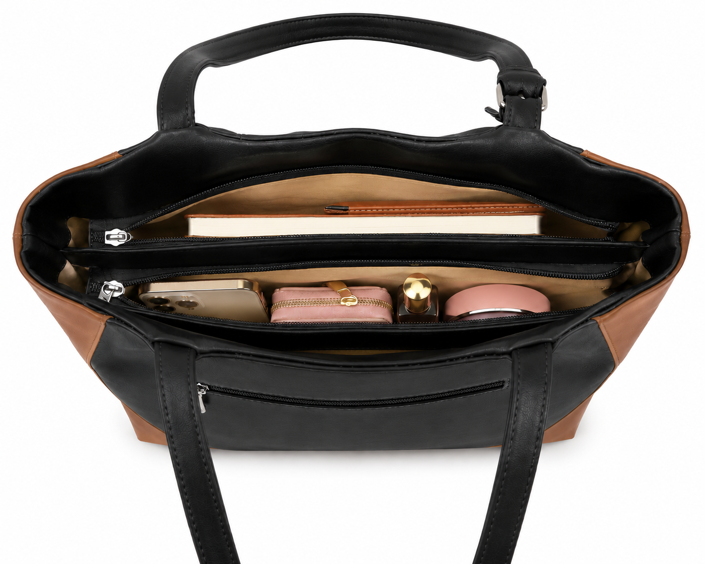 Juhi Black/Brown ladies handbag - detail view