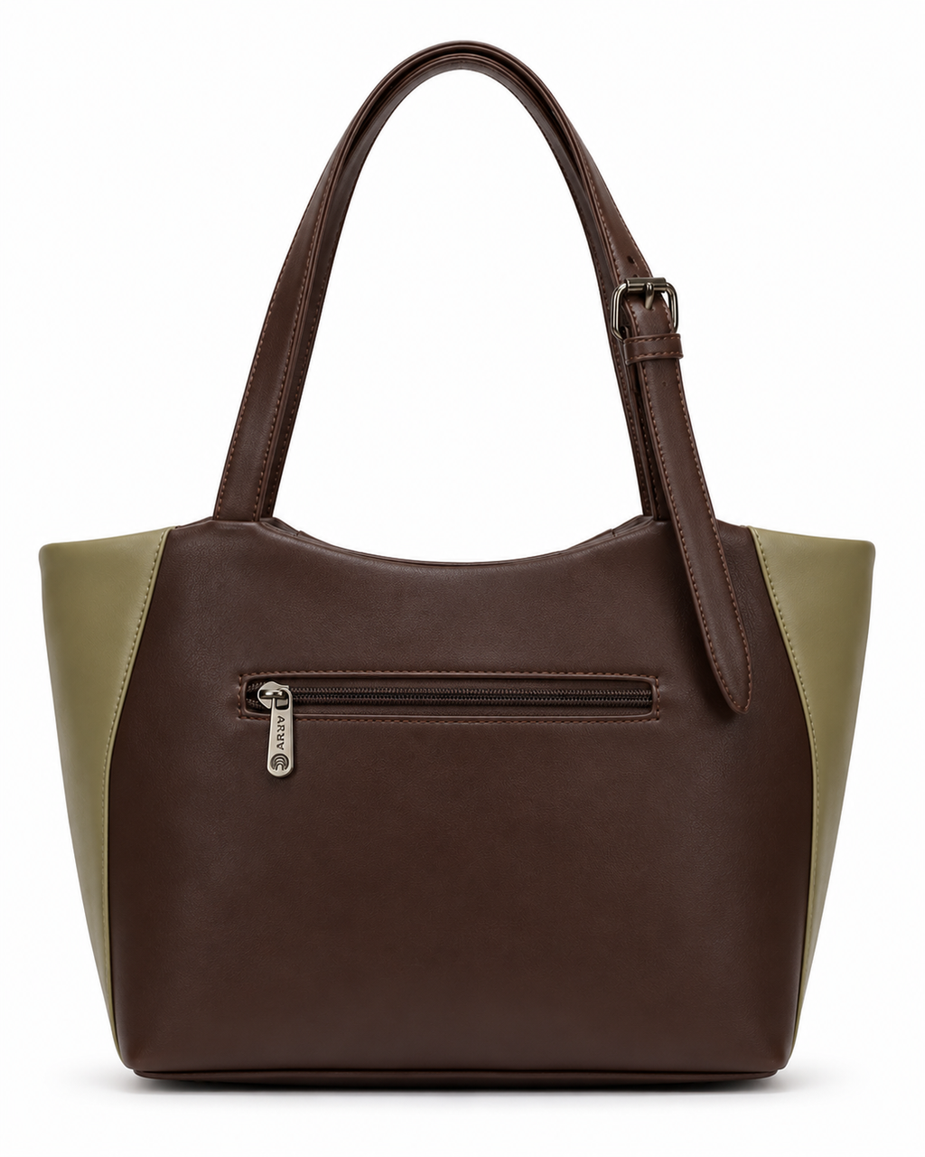 Juhi Dark Brown/Green ladies handbag - angle view