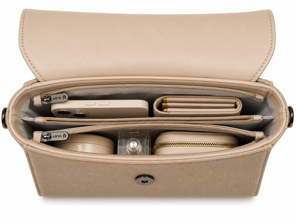 Oishi Cream ladies handbag - detail view