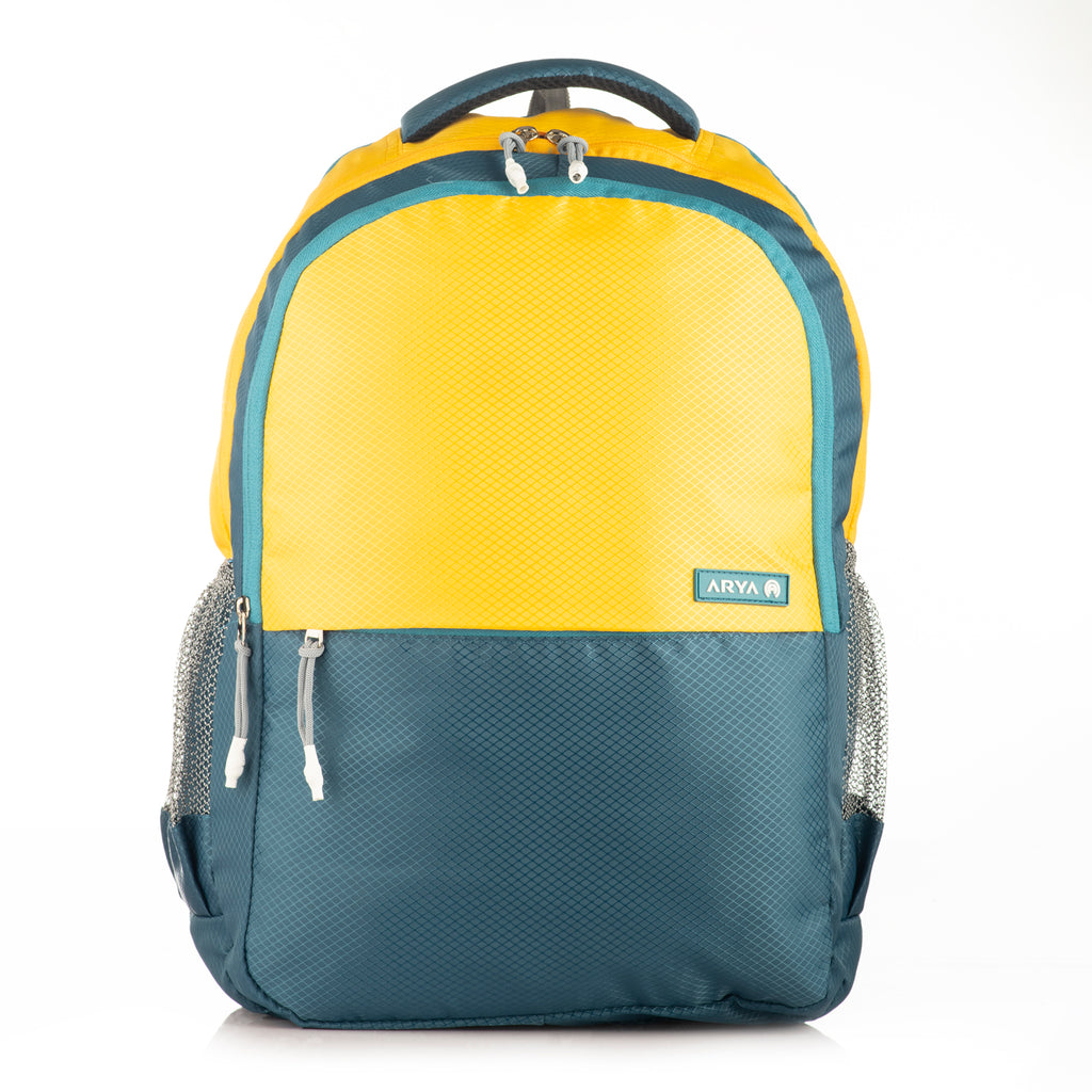 REGULAR BACK PACK DUO-19"(32 LTR) AQUA BLUE & YELLOW