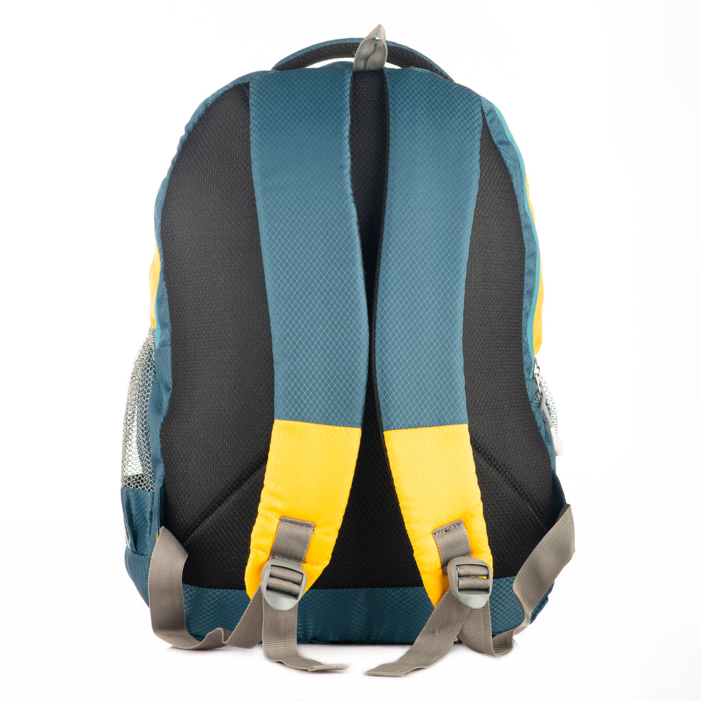 REGULAR BACK PACK DUO-19"(32 LTR) AQUA BLUE & YELLOW