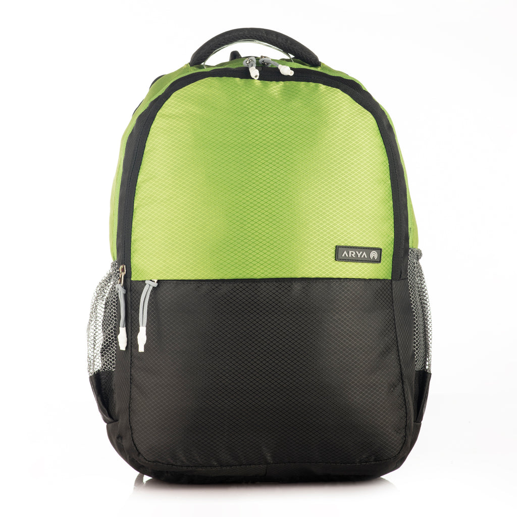 REGULAR BACK PACK DUO-19"(32 LTR) BLACK & PARROT GREEN