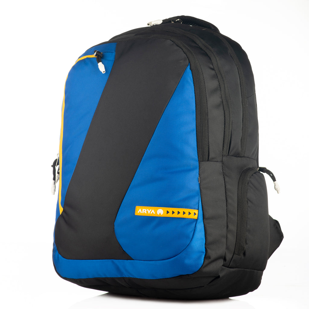 REGULAR BACK PACK COLOMBUS-19"(32 LTR) BLACK & ROYAL BLUE