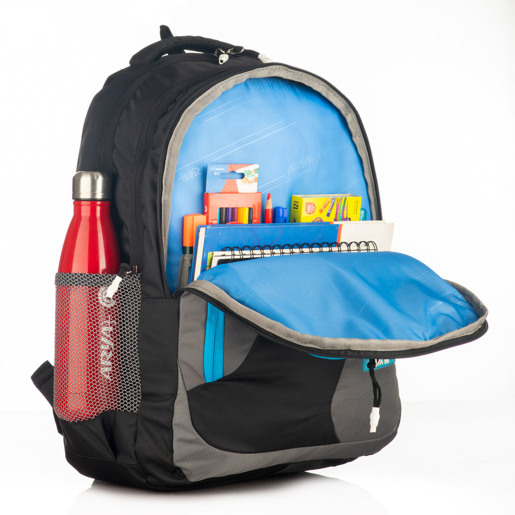 REGULAR BACK PACK COLOMBUS-19"(32 LTR) BLACK & GREY