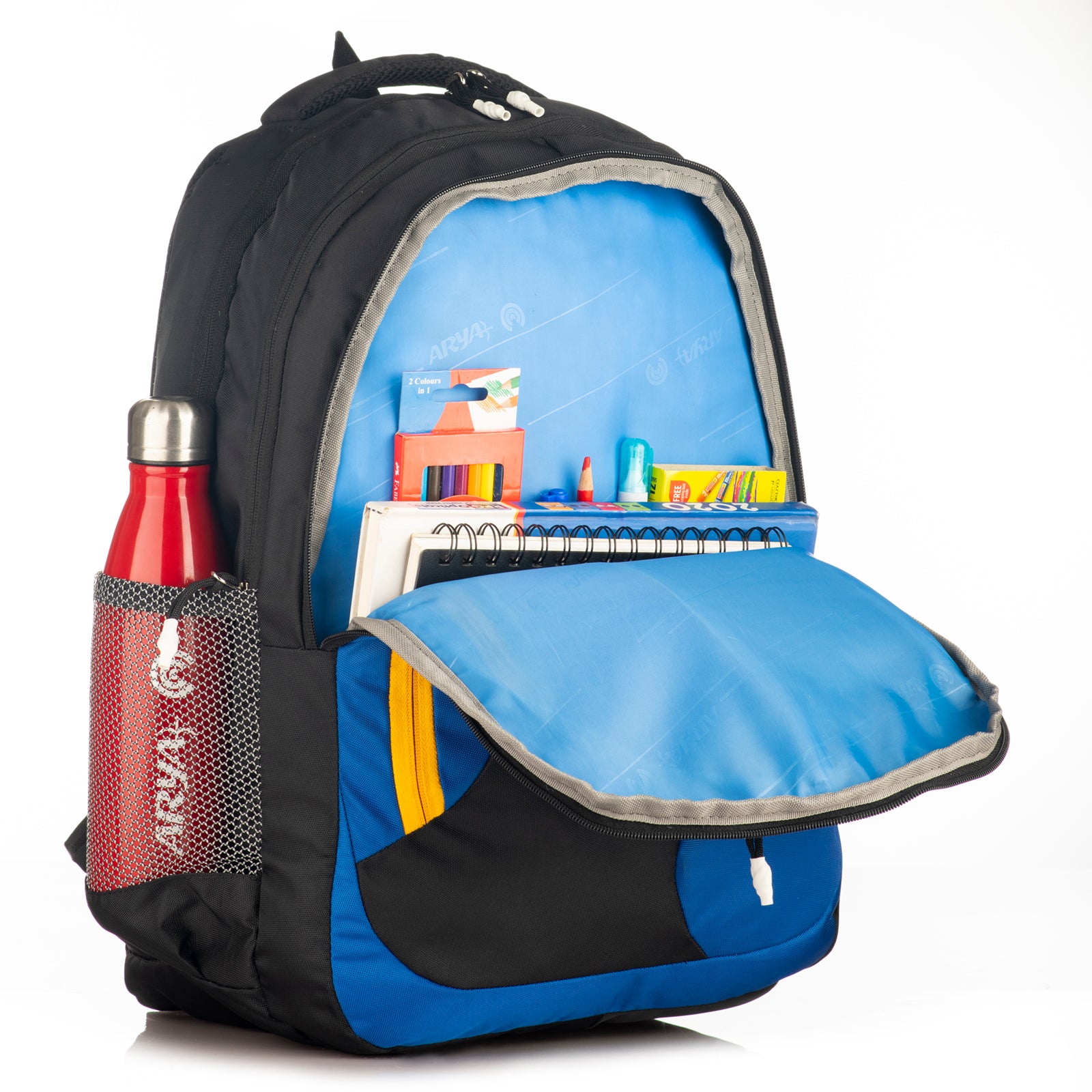 REGULAR BACK PACK COLOMBUS-19"(32 LTR) BLACK & ROYAL BLUE