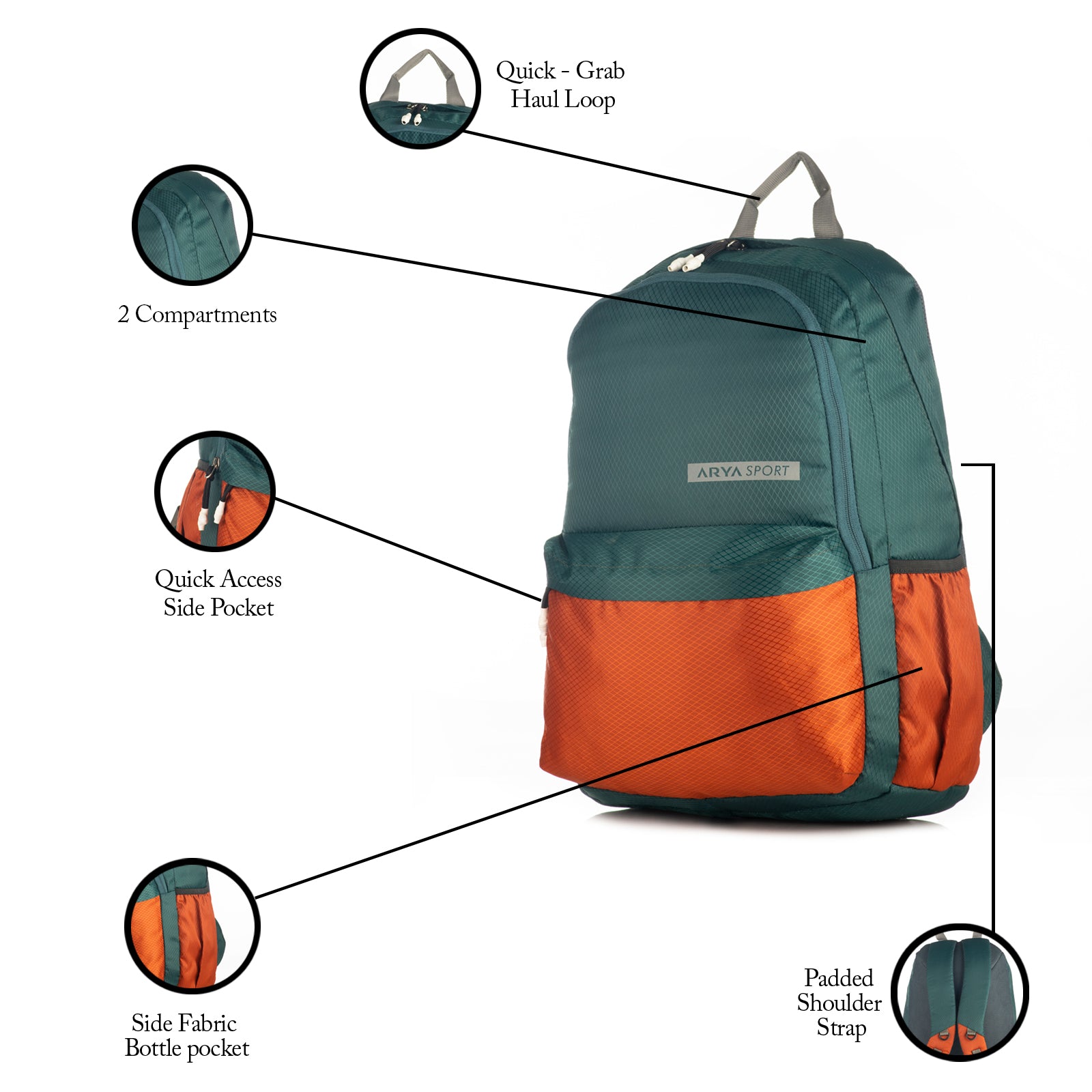 SB I-FI Backpack Teal Green/ Orange