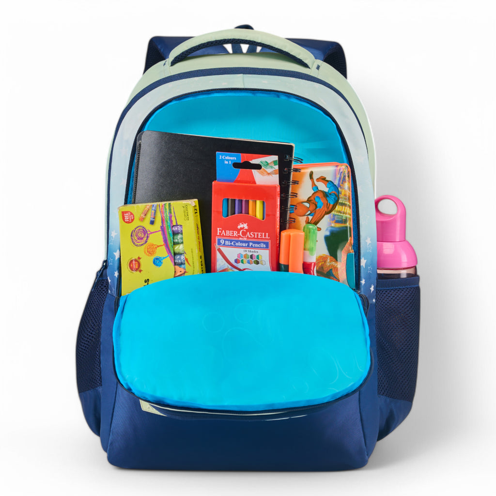 SCHOOL BAG PRINCE-17" (22 LTR) NAVY BLUE & PESTA