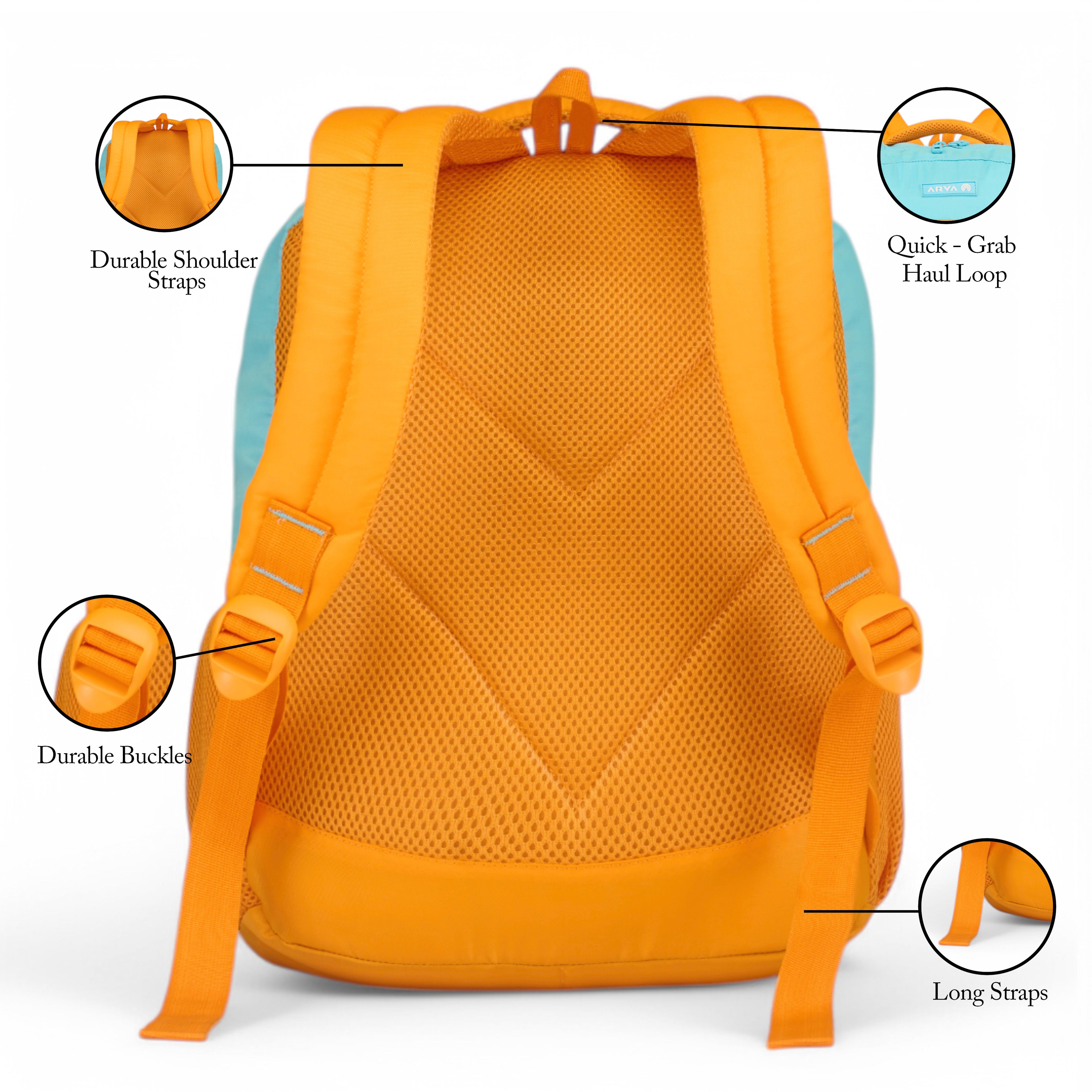 SCHOOL BAG STAR KID-14" (12LTR) ORANGE & SKY BLUE