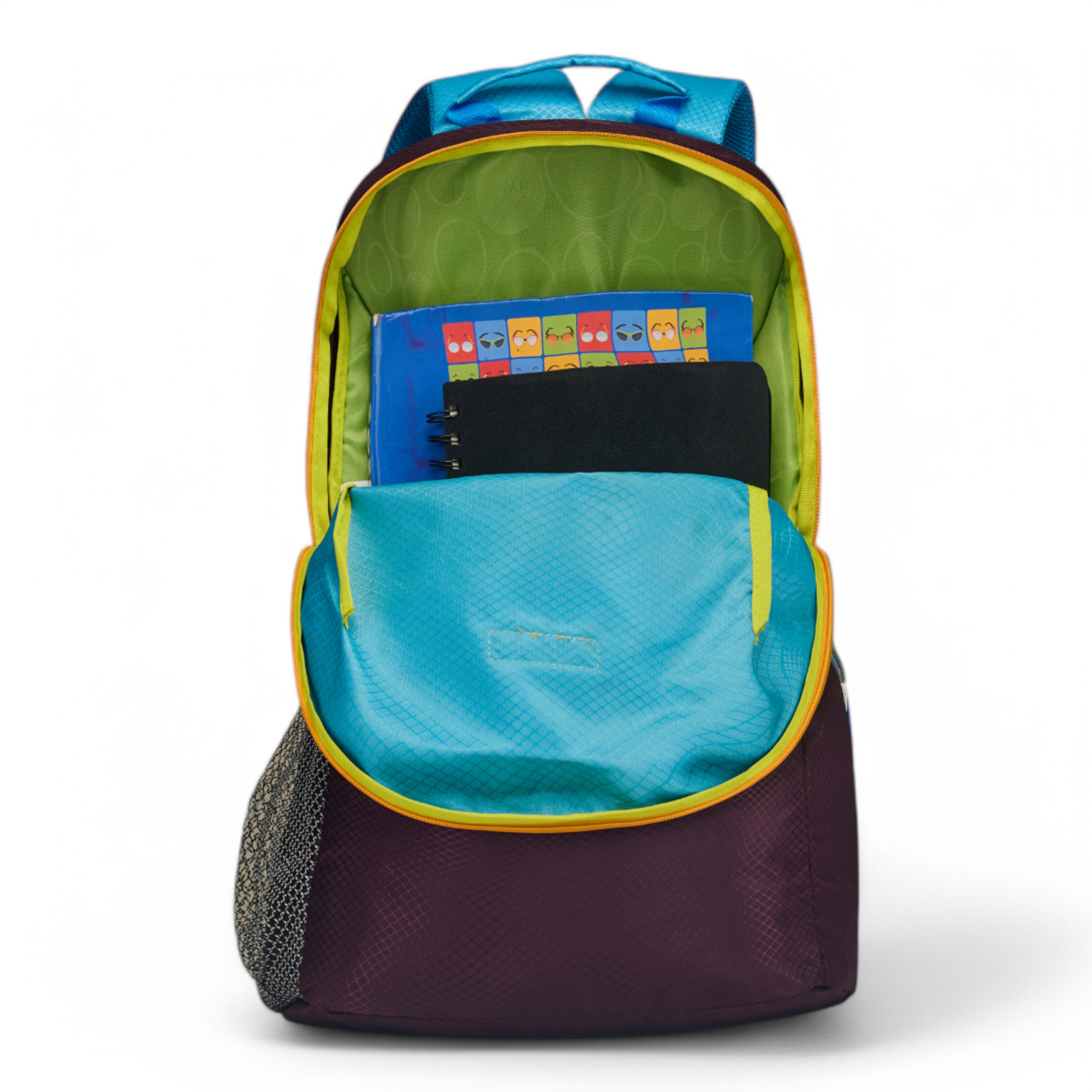 REGULAR BACK PACK NEXA-16"(15 LTR) -PURPLE & SKY BLUE