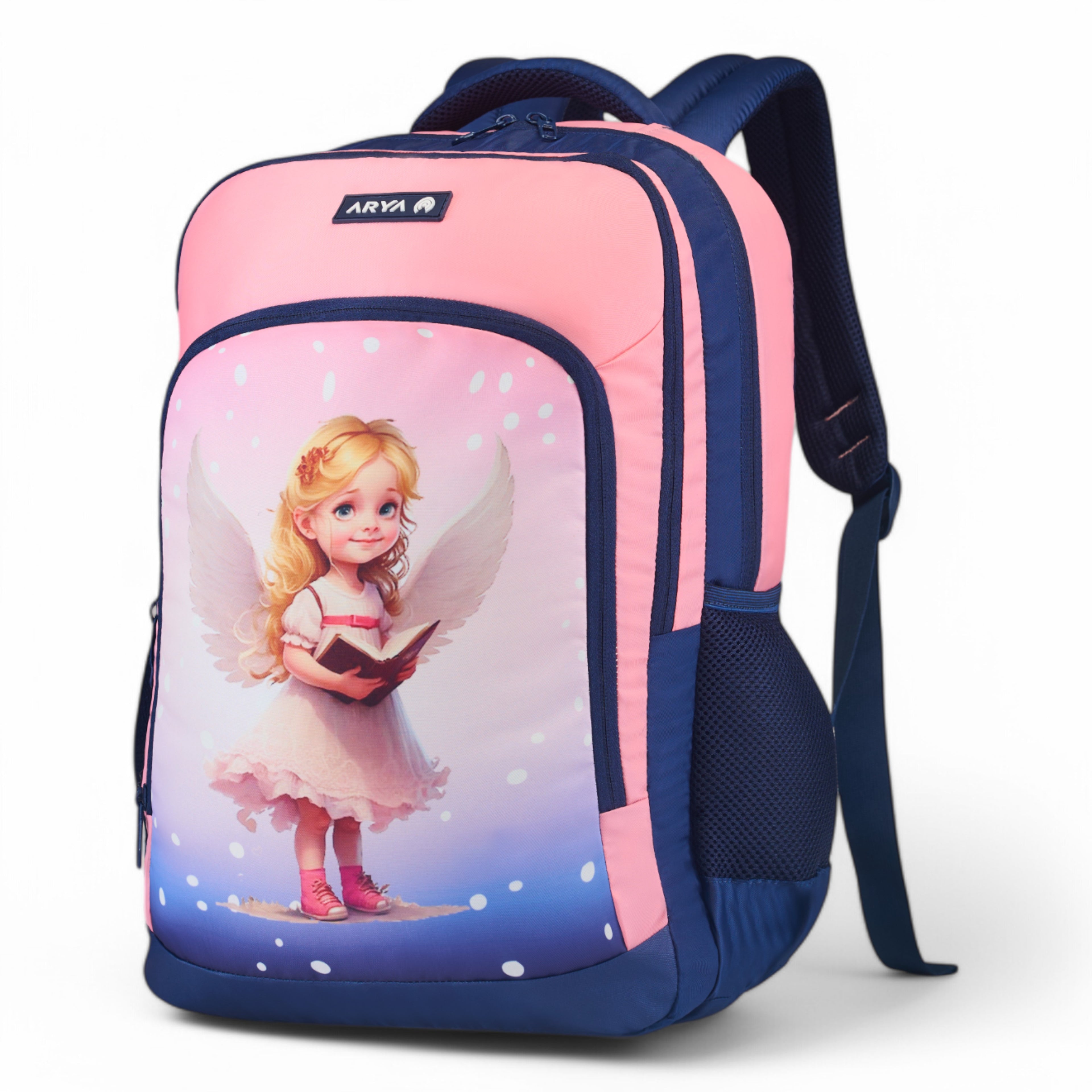 SCHOOL BAG ANGELINA 16" (21 LTR) NAVY BLUE & PINK
