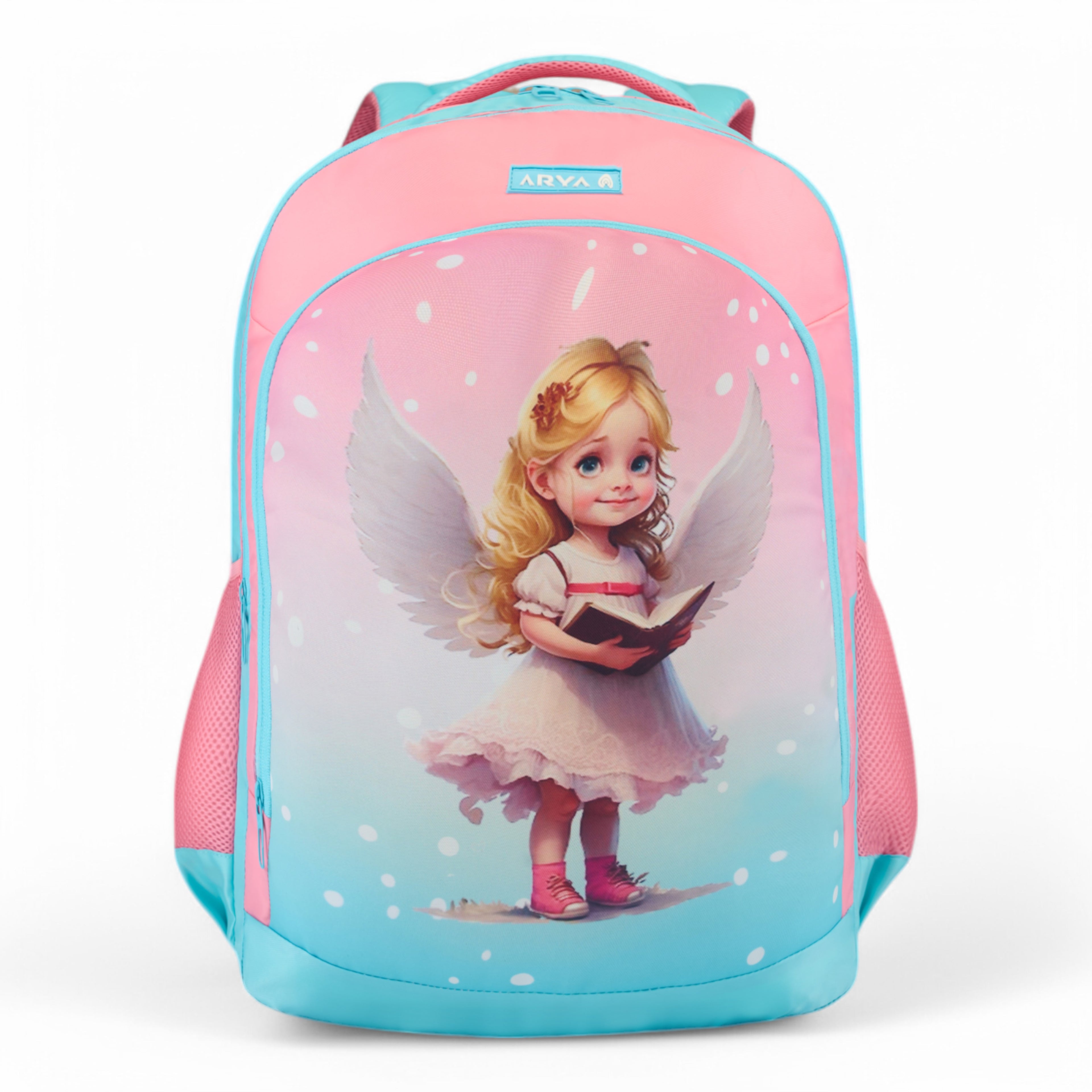 SCHOOL BAG ANGELINA 16" (21 LTR) SKY BLUE & PINK