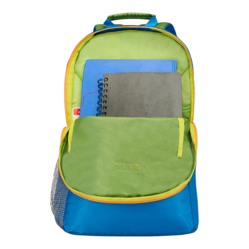 REGULAR BACK PACK NEXA-16"(15 LTR) -ROYAL BLUE & PARROT GREEN