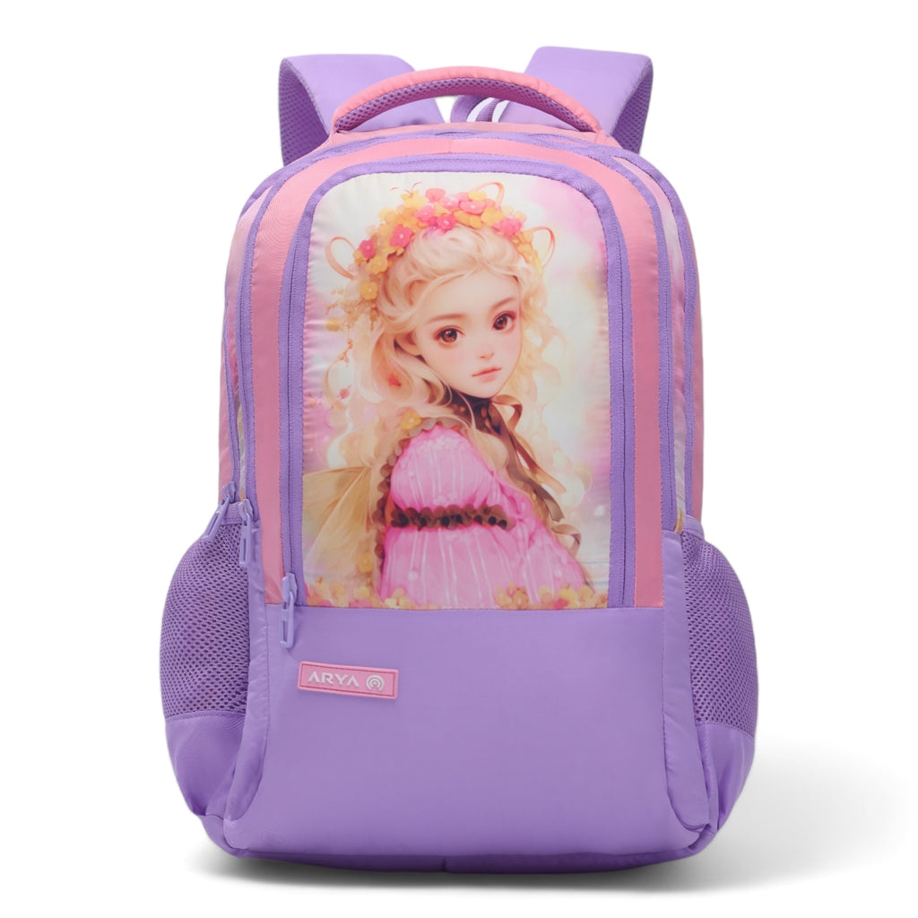 SCHOOL BAG YANA-17" (22 LTR ) LAVENDER & PINK