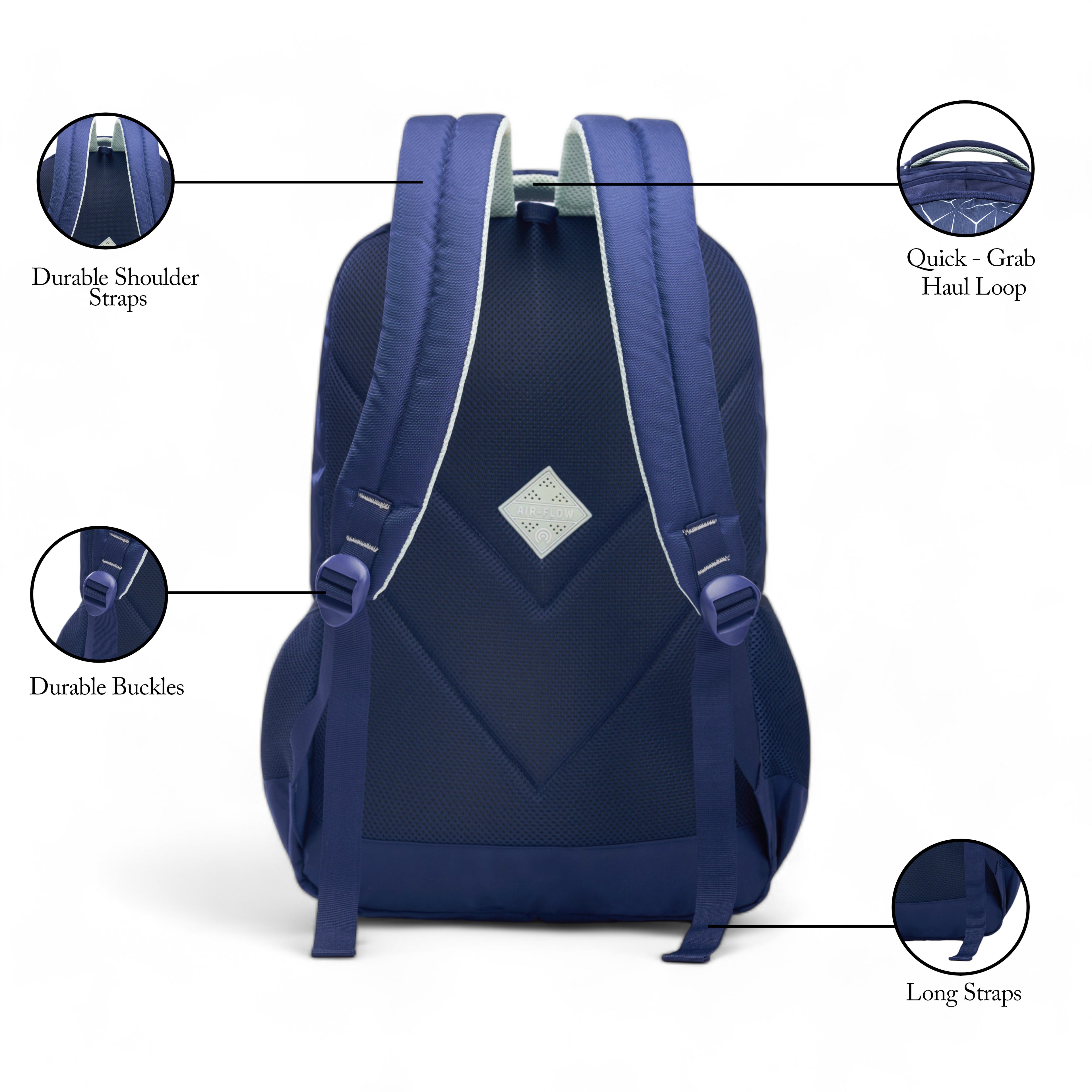 REGULAR BACK PACK SPARK-19"(33 LTR) NAVY BLUE