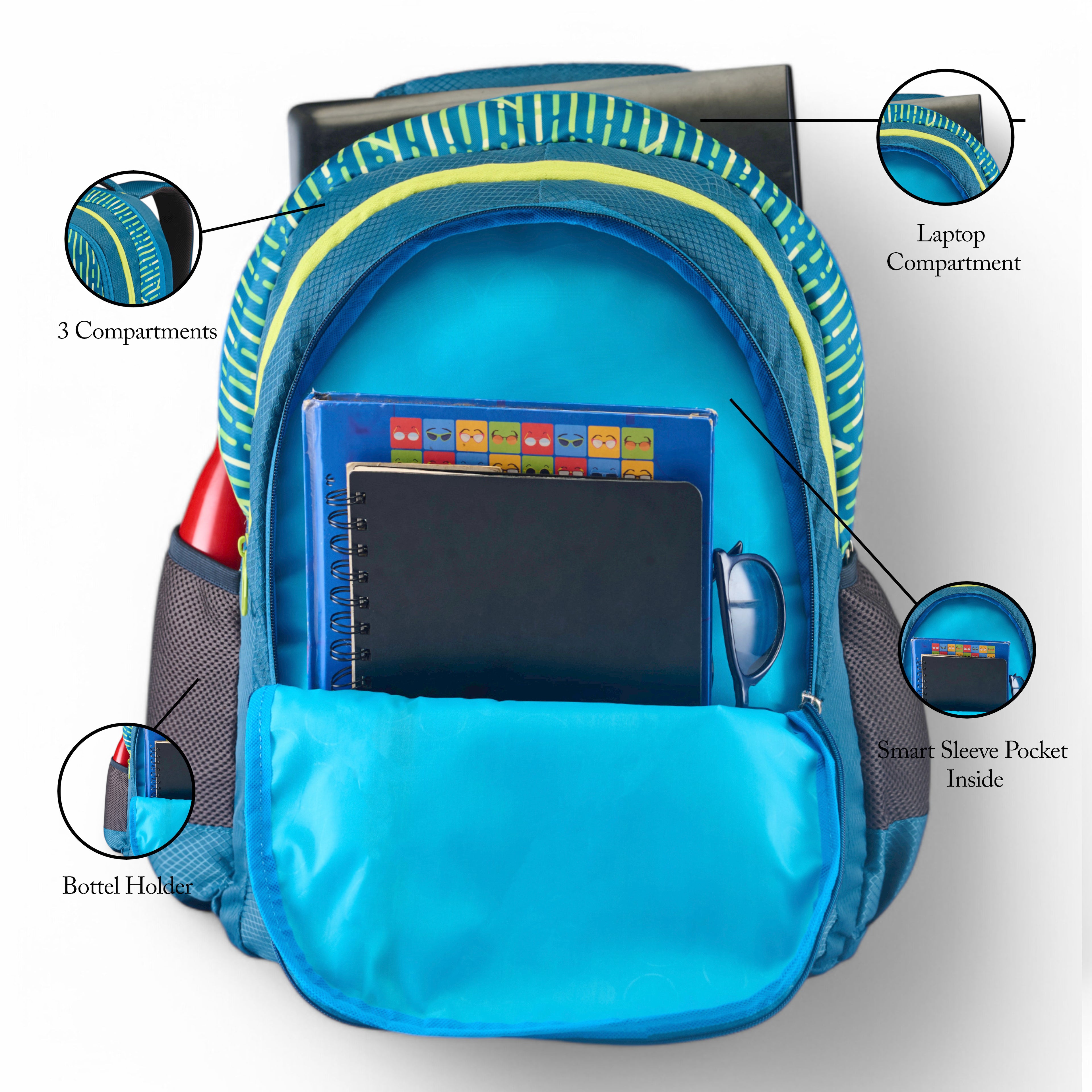REGULAR BACK PACK LINER-19"(32 LTR) AQUA BLUE