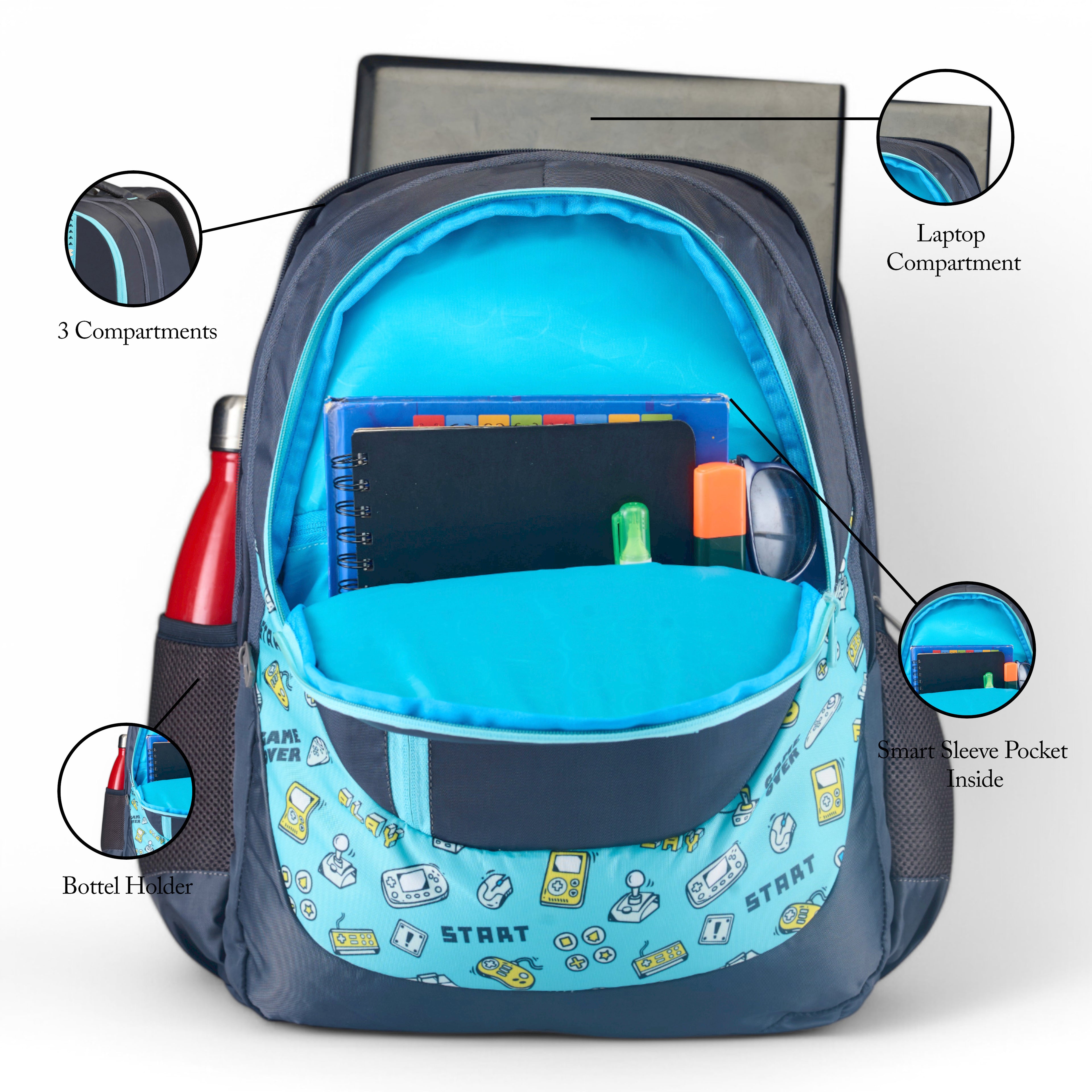 REGULAR BACK PACK FLOW-19"(35 LTR) BLACK