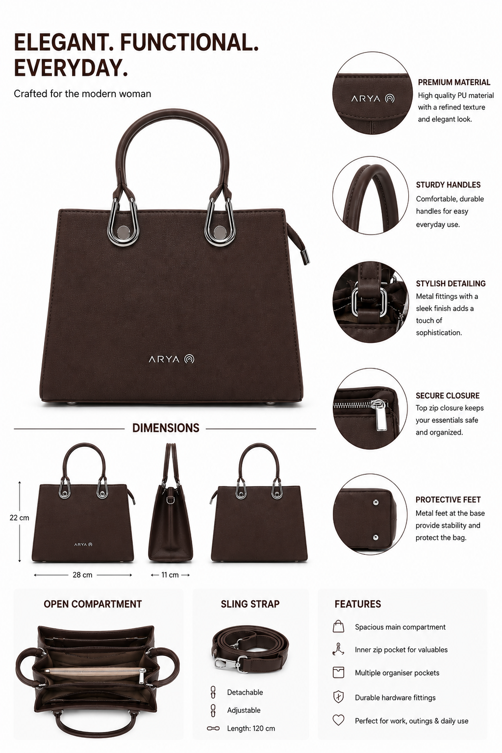 1757 Priya - Dark Brown