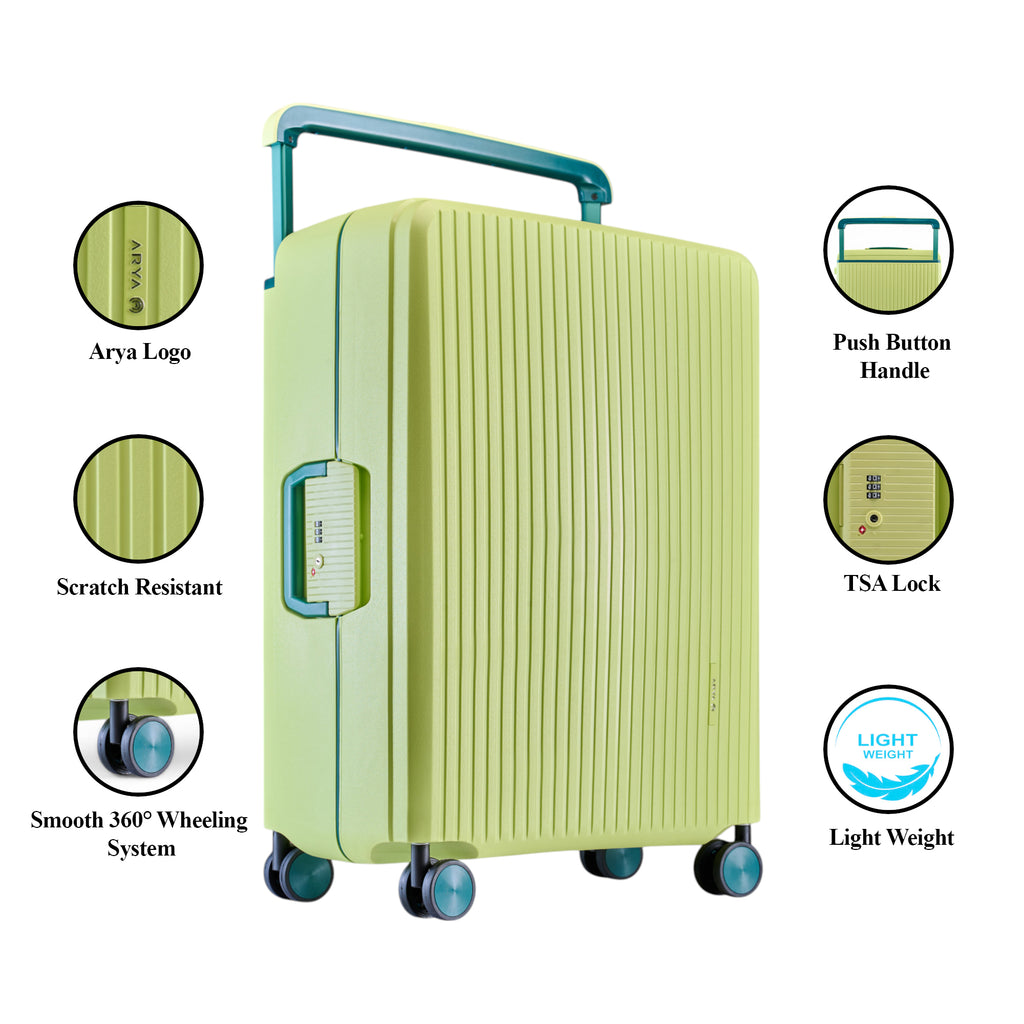 HARD LUGGGAGE STELLA-20"-MINT & DEEP GREEN