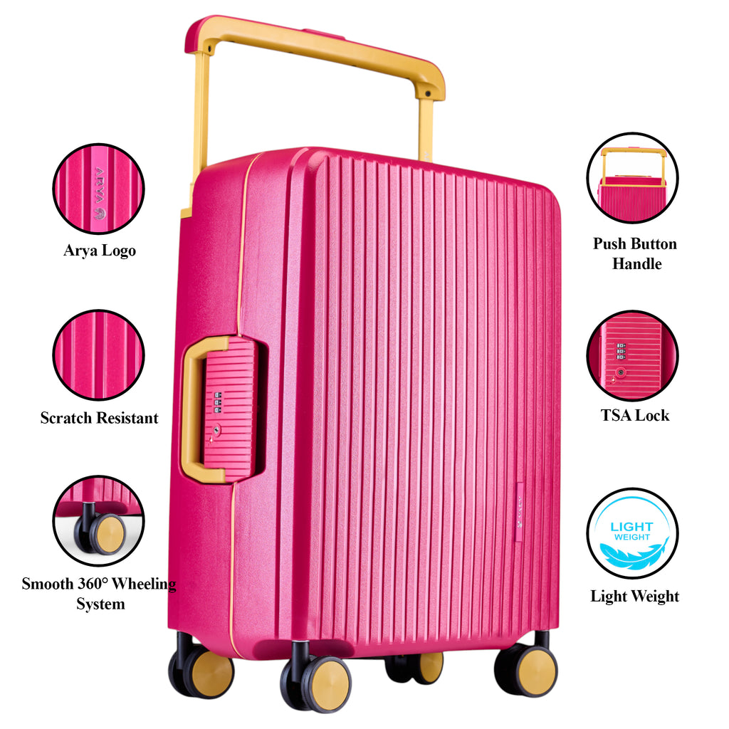 HARD LUGGGAGE STELLA-24"-RED & CHAMPANGE