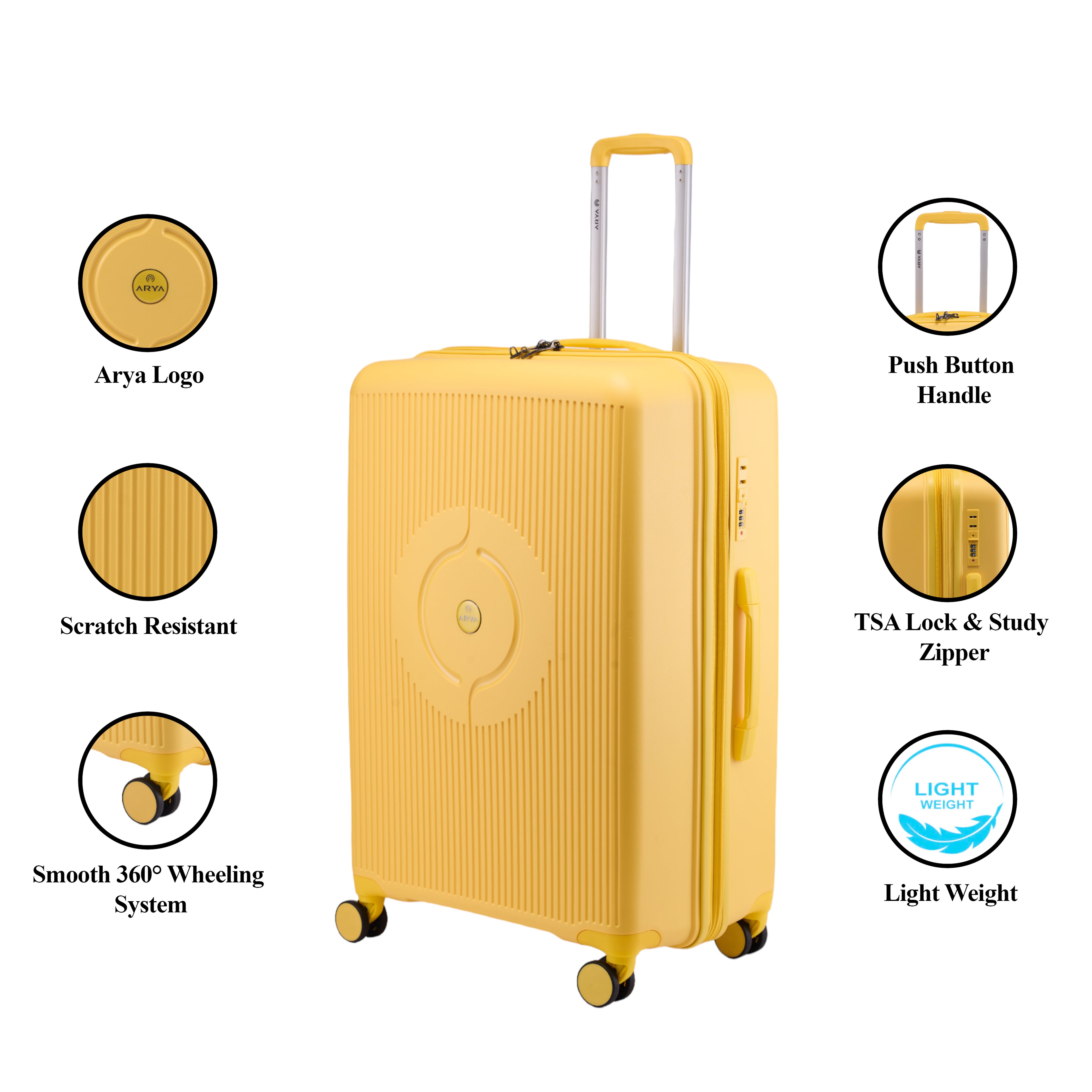 HARD LUGGGAGE - ANGROMEDA 24"-YELLOW