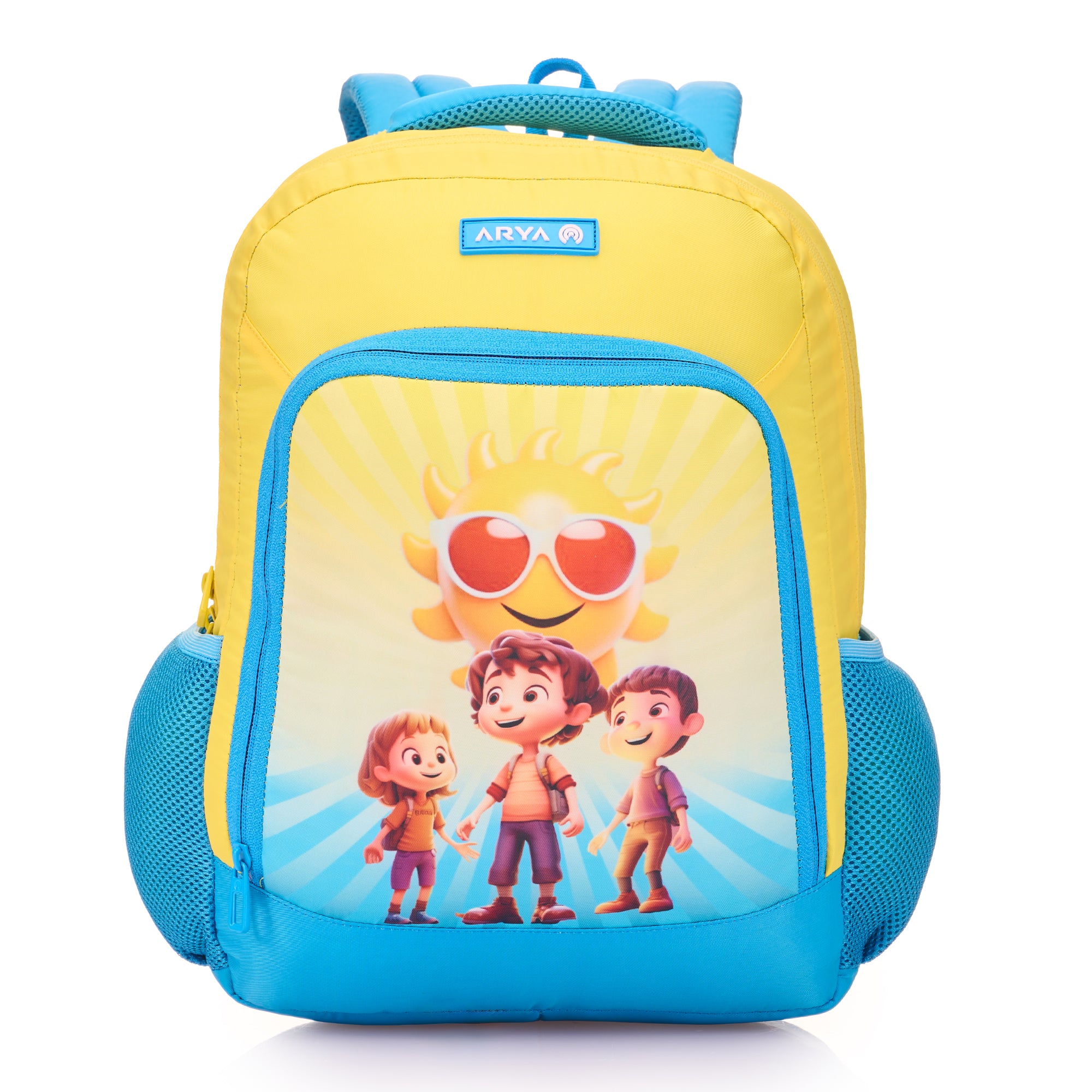 SCHOOL BAG SUNNY DAYS-14" (12 LTR) TURQUOISE BLUE & YELLOW