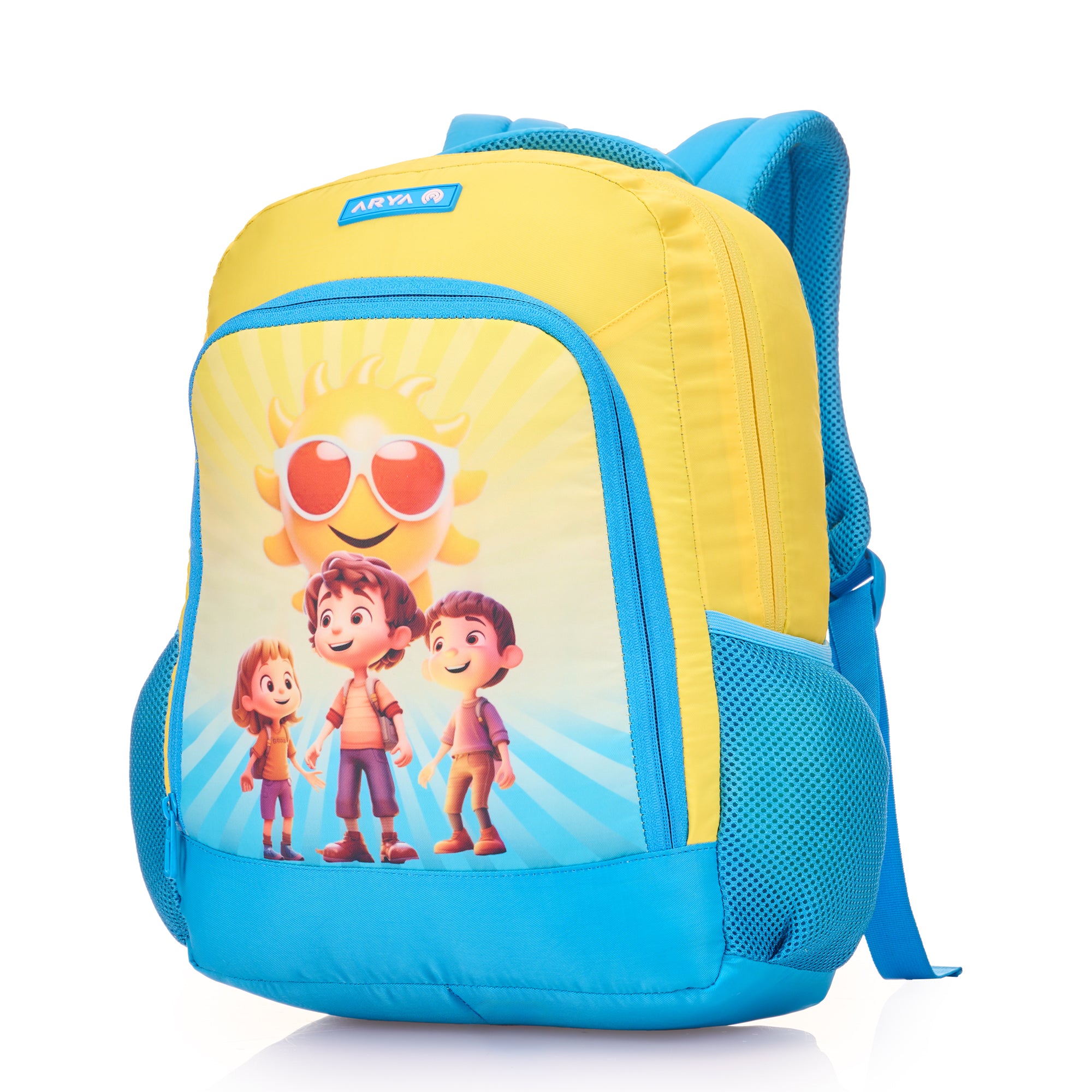 SCHOOL BAG SUNNY DAYS-14" (12 LTR) TURQUOISE BLUE & YELLOW
