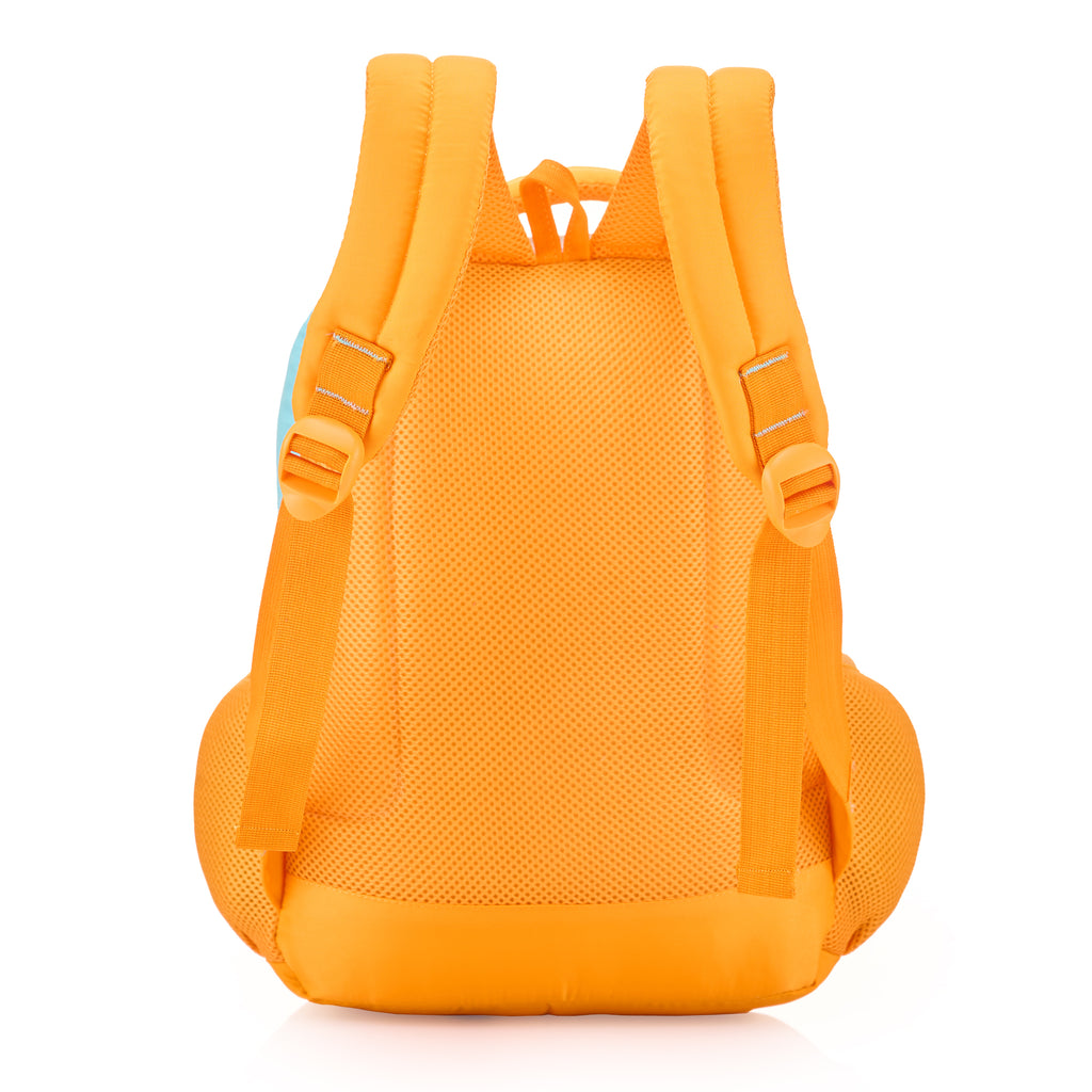 SCHOOL BAG TEDDY LOVE-14"(12 LTR) ORANGE & SKY BLUE