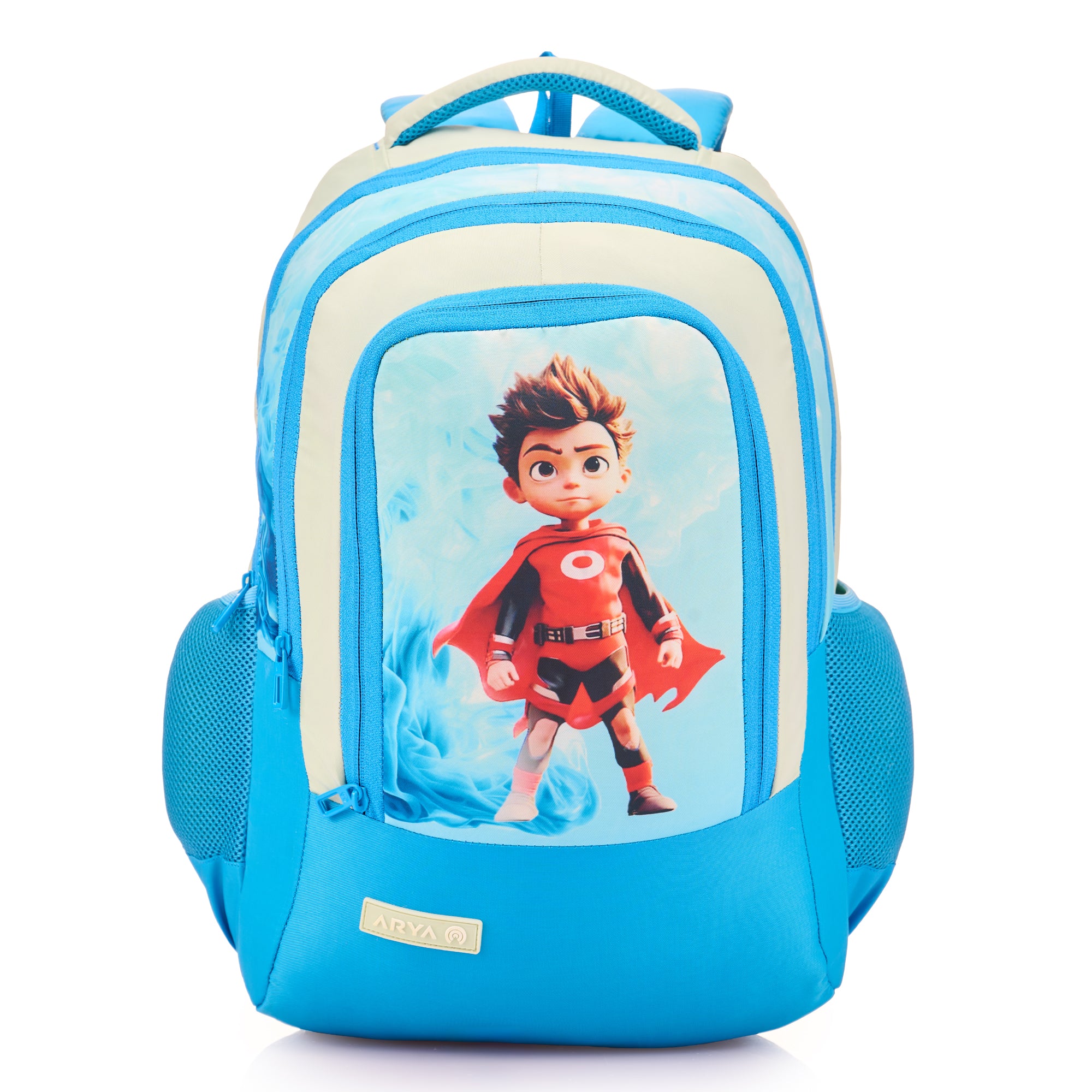 SCHOOL BAG SUPER KID-17"(22 LTR) TURQUOISE BLUE & PESTA