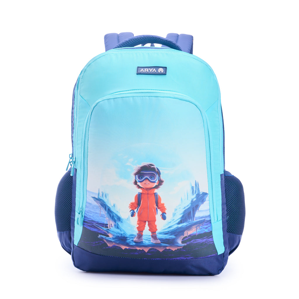 SCHOOL BAG SPACE 16" (21 LTR) NAVY BLUE & SKY BLUE