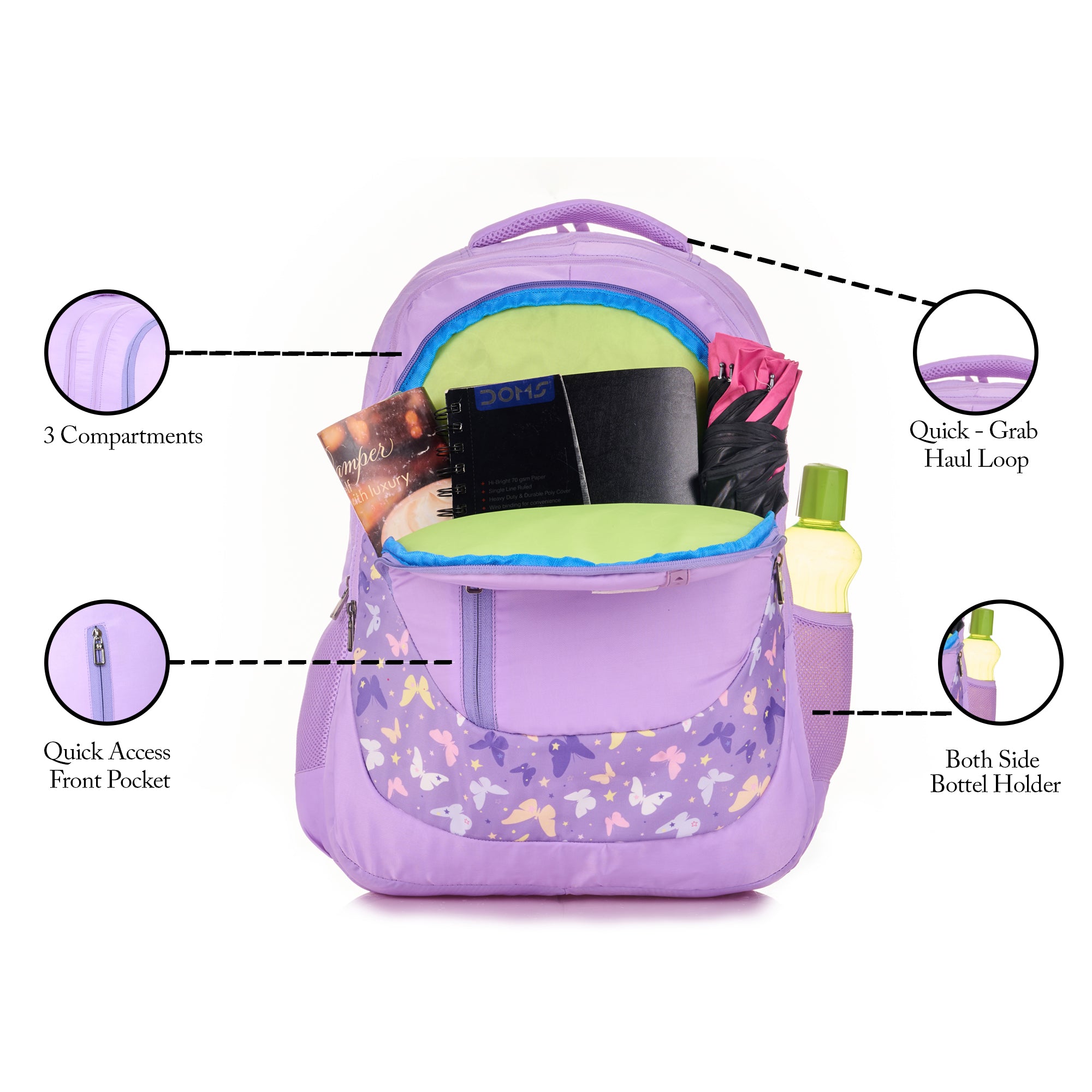 REGULAR BACK PACK LINDA-19"(32 LTR) LAVENDER