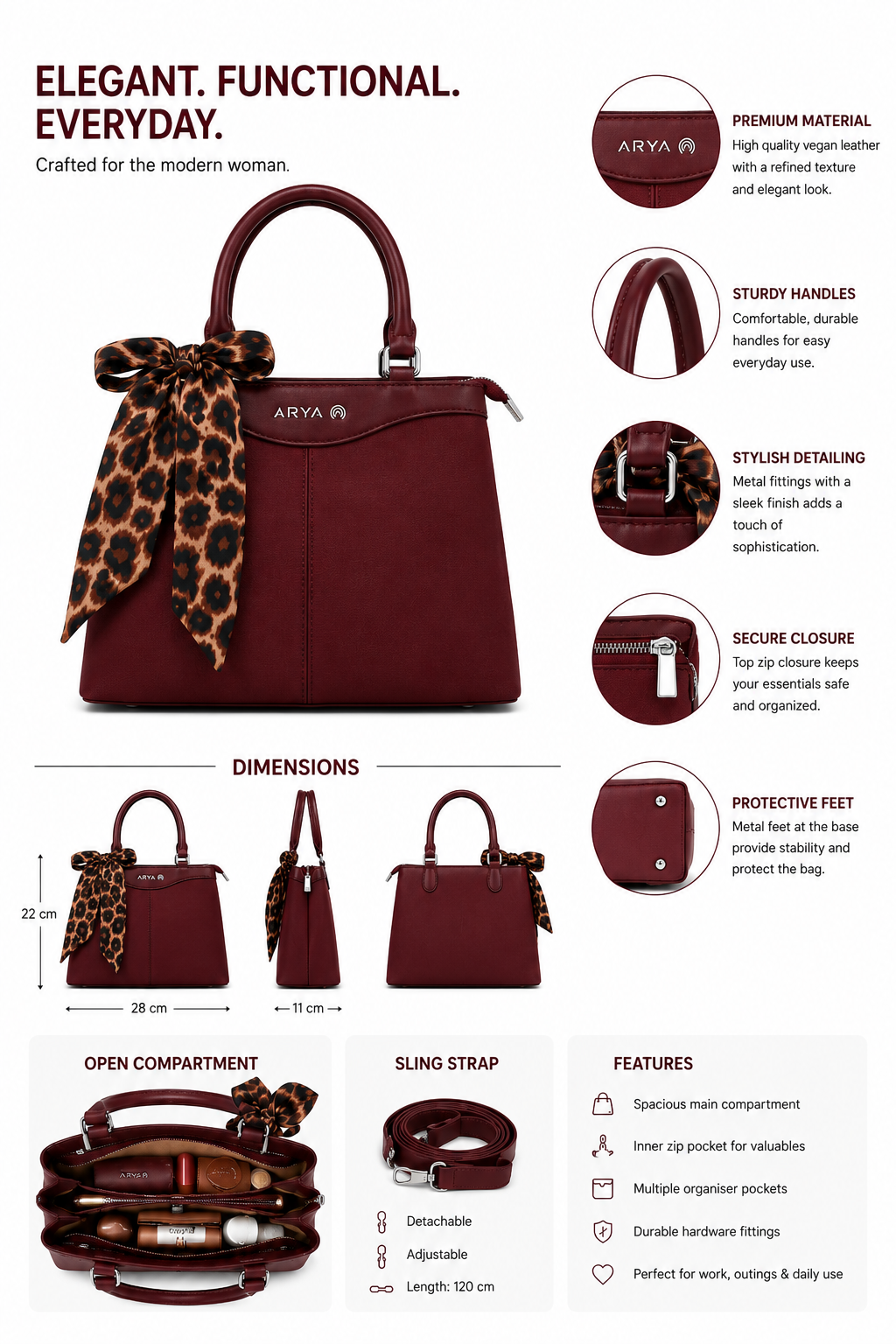 90986 KAIA Burgundy specs