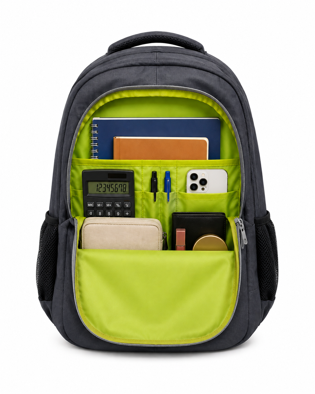 Spark Backpack Black/Orange - interior organiser